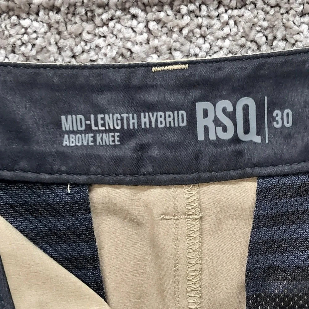 RSQ Mens Mid-Length Hybrid Shorts Tan Khaki Size 30 Above Knee Stretch 8104